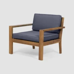 Santa Ana 4pc Acacia Wood Chat Set - Teak/Dark Gray - Christopher Knight Home -Outdoor Living Shop GUEST 000942b6 96d1 4603 930a f950243ce0f2