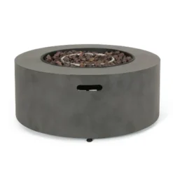 Wellington Outdoor 40000 BTU Circular Fire Pit With Concrete Finish - Christopher Knight Home -Outdoor Living Shop GUEST 00efd211 4ecf 4175 9231 36d3e6ab63d9