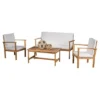 Luciano 4pc Acacia Wood Patio Chat Set With Cushions - Brown Patina - Christopher Knight Home -Outdoor Living Shop GUEST 01706ea3 fdb1 4a8e a696 29ac324a1332