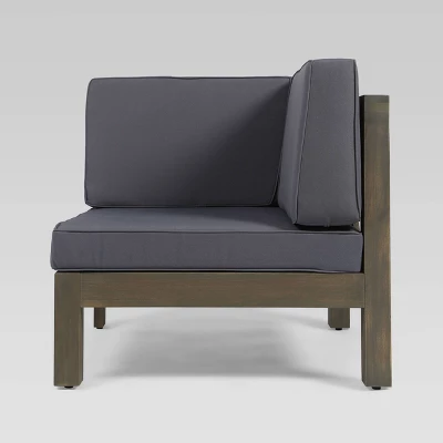 Brava 2pc Acacia Modular Loveseat - Gray/Dark Gray - Christopher Knight Home 4 Brava 2pc Acacia Modular Loveseat - Gray/Dark Gray - Christopher Knight Home - Image 2