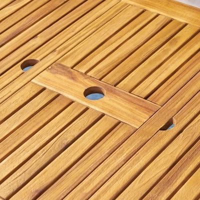 Damon 9pc Wood & Wicker Expandable Dining Set - Natural/Brown - Christopher Knight Home 6 Damon 9pc Wood & Wicker Expandable Dining Set - Natural/Brown - Christopher Knight Home - Image 4