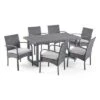 Harlowe 7pc Wicker Dining Set - Gray/Gray - Christopher Knight Home