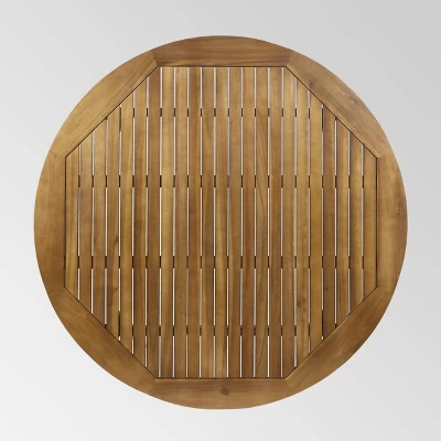 Pines 5pc Acacia Wood Dining Set - Teak/Cream - Christopher Knight Home 6 Pines 5pc Acacia Wood Dining Set - Teak/Cream - Christopher Knight Home - Image 4