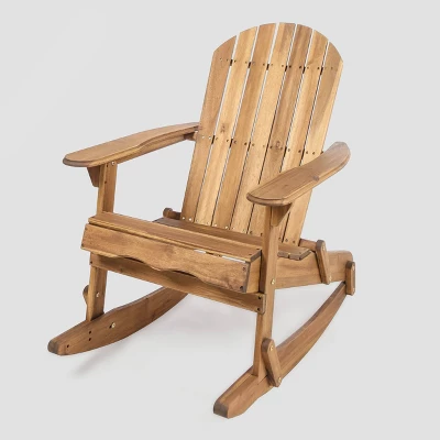 Malibu Acacia Wood Adirondack Rocking Chair - Natural - Christopher Knight Home 3 Malibu Acacia Wood Adirondack Rocking Chair - Natural - Christopher Knight Home