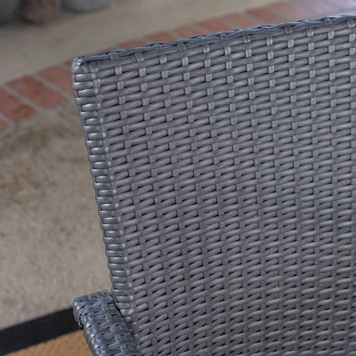 Stamford 5pc Acacia Wood & Wicker Patio Dining Set - Gray - Christopher Knight Home 7 Stamford 5pc Acacia Wood & Wicker Patio Dining Set - Gray - Christopher Knight Home - Image 5