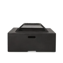 Berwick Outdoor Light Weight Concrete Wood Burning Square Fire Pit Dark Gray - Christopher Knight Home -Outdoor Living Shop GUEST 0a00a1dd 89b6 465f 8bfe 05d2eebd7f3c