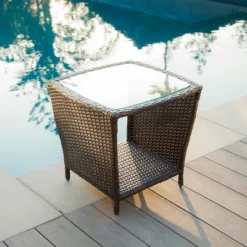 Weston Wicker With Glass Top Patio Side Table - Multi-Brown - Christopher Knight Home -Outdoor Living Shop GUEST 0a6f92fe 718f 442e 88af 7cc790fc1c4a