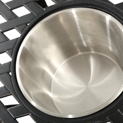 Ava Cast Aluminum Chat Table With Ice Bucket - Patina Copper - Christopher Knight Home 4 Ava Cast Aluminum Chat Table With Ice Bucket - Patina Copper - Christopher Knight Home - Image 2