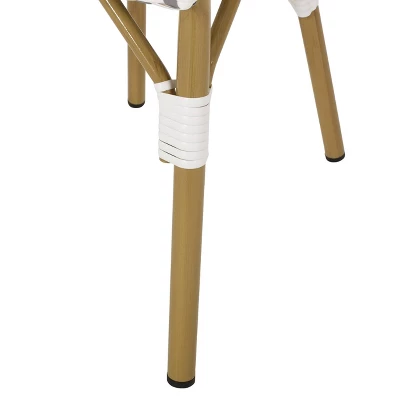 Elize 2pk Outdoor French Bistro Chairs - Gray/White/Bamboo - Christopher Knight Home 9 Elize 2pk Outdoor French Bistro Chairs - Gray/White/Bamboo - Christopher Knight Home - Image 7