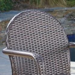 Aurora 2pk Wicker Armed Stacking Chairs - Brown - Christopher Knight Home -Outdoor Living Shop GUEST 0d3bba75 7e63 48f2 b409 795a7f2f3396