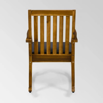 Montrose 2pk Acacia Wood Patio Rocking Chair Teak - Christopher Knight Home 4 Montrose 2pk Acacia Wood Patio Rocking Chair Teak - Christopher Knight Home - Image 2