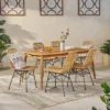 Sawtelle 7pc Outdoor 6 Seater Wicker Dining Set - Teak/Light Brown - Christopher Knight Home 1 Sawtelle 7pc Outdoor 6 Seater Wicker Dining Set - Teak/Light Brown - Christopher Knight Home -Outdoor Living Shop GUEST 0ea06ad2 1b8b 4da9 bd41 b13db3626a67