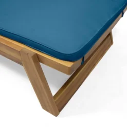 Kyoto 3pc Outdoor Acacia Wood Chaise Lounge Set With Cushions - Teak/Blue - Christopher Knight Home -Outdoor Living Shop GUEST 0effdee0 0c57 43d4 be97 ca630ce93891