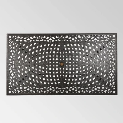 Phoenix Rectangle Cast Aluminum Table - Hammered Bronze - Christopher Knight Home 6 Phoenix Rectangle Cast Aluminum Table - Hammered Bronze - Christopher Knight Home - Image 4