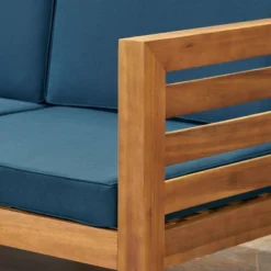 Cambridge 5pc Acacia Wood Sofa Set Teak/Dark Teal- Christopher Knight Home -Outdoor Living Shop GUEST 122b728c 4e0c 4bc1 ba4e 749b4bd2b0d0