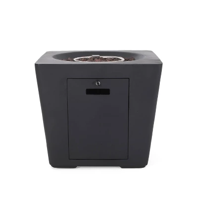 Elisson Outdoor 40000 BTU Light Weight Square Fire Pit Dark Gray - Christopher Knight Home 6 Elisson Outdoor 40000 BTU Light Weight Square Fire Pit Dark Gray - Christopher Knight Home - Image 4