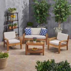 4pc Grenada Acacia Patio Chat Set With Sunbrella Cushions - Christopher Knight Home 16 4pc Grenada Acacia Patio Chat Set With Sunbrella Cushions - Christopher Knight Home -Outdoor Living Shop GUEST 1403ea02 f977 4aad 8088 afb81c1ef4fd