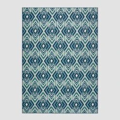 Myrtle Geometric Outdoor Rug Navy/Green - Christopher Knight Home -Outdoor Living Shop GUEST 14f1f36b 8909 43d2 b3a0 b03f2c885f54