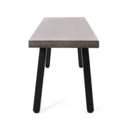 Pointe 3pc Outdoor Modern Industrial Aluminum Dining Set With Benches Gray/Matte Black - Christopher Knight Home -Outdoor Living Shop GUEST 16a53f13 66dc 405c bea8 7e97bc1e4fc8