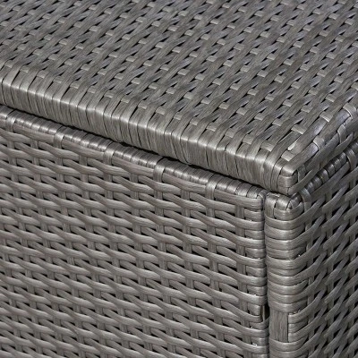 Santa Rosa Wicker Patio Storage Ottoman - Gray - Christopher Knight Home 5 Santa Rosa Wicker Patio Storage Ottoman - Gray - Christopher Knight Home - Image 3
