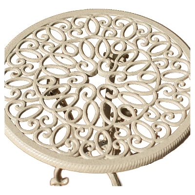 Anacapa 3pc Cast Aluminum Patio Bistro Set - Sand - Christopher Knight Home 5 Anacapa 3pc Cast Aluminum Patio Bistro Set - Sand - Christopher Knight Home - Image 3