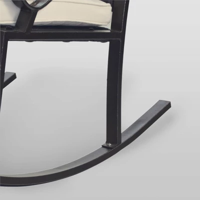 Harmony 2pk Wicker Rocking Chair - Dark Brown/Cream - Christopher Knight Home 4 Harmony 2pk Wicker Rocking Chair - Dark Brown/Cream - Christopher Knight Home - Image 2