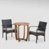 Lindy 3pc Acacia Wood And Wicker Bistro Set - Teak/Cream - Christopher Knight Home -Outdoor Living Shop GUEST 19dc40b9 ce0d 4a3d 98ff 357c7b5d80b2