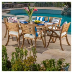 Hermosa 7pc Acacia Dining Set - Christopher Knight Home -Outdoor Living Shop GUEST 1a475f01 ff7e 4040 a483 86ee13d9b0e6