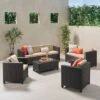 Puerta 5pc Wicker Sofa Chat Set - Dark Brown/Beige - Christopher Knight Home -Outdoor Living Shop GUEST 1ad80c8e 12d5 4e19 bf8c ababfc4d9496