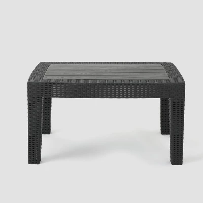Daytona 4pc Faux Wicker Chat Set - Charcoal - Christopher Knight Home 5 Daytona 4pc Faux Wicker Chat Set - Charcoal - Christopher Knight Home - Image 3