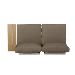 Sterling 4pc Outdoor Aluminum V Shaped 5 Seater Sofa With Cushions - Khaki/Natural - Christopher Knight Home -Outdoor Living Shop GUEST 1d2c8003 4c10 42a0 b43f 4ae547df4b37