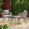 Pebble 3pc Wicker Boho Chat Set - Gray - Christopher Knight Home -Outdoor Living Shop GUEST 1e5e113f cb2d 4e6f 90d9 8f5b448c87a0