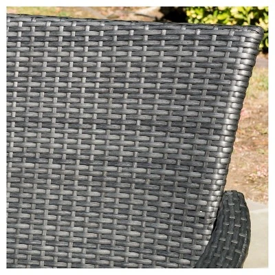 Malta Outdoor 4pc Wicker Chat Set With Cushions - Christopher Knight Home 5 Malta Outdoor 4pc Wicker Chat Set With Cushions - Christopher Knight Home - Image 3