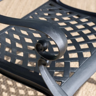 Carysfort 7pc Aluminum Dining Set - Black Sand - Christopher Knight Home 5 Carysfort 7pc Aluminum Dining Set - Black Sand - Christopher Knight Home - Image 3