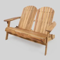 Malibu Acacia Wood Patio Adirondack Loveseat - Christopher Knight Home -Outdoor Living Shop GUEST 20662701 d207 4a7f a995 15209dc8c428