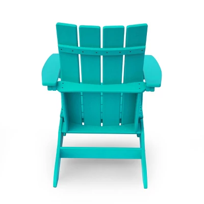 Encino 2pk Resin Contemporary Adirondack Chairs - Teal - Christopher Knight Home 7 Encino 2pk Resin Contemporary Adirondack Chairs - Teal - Christopher Knight Home - Image 5