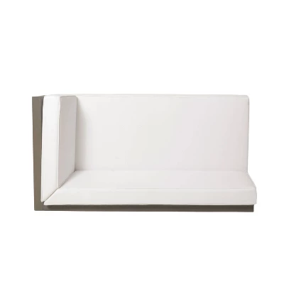 2pc Brava Outdoor Acacia Wood Right Arm Loveseat & Coffee Table With Cushion Gray/White - Christopher Knight Home 8 2pc Brava Outdoor Acacia Wood Right Arm Loveseat & Coffee Table With Cushion Gray/White - Christopher Knight Home - Image 6