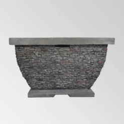 Mia Outdoor Wood Burning Lightweight Concrete Square Fire Pit - Gray - Christopher Knight Home -Outdoor Living Shop GUEST 25abadc7 80d5 40fd 8f6a 606118897b17