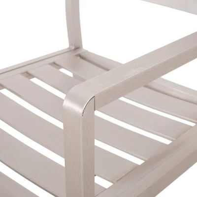 Cape Coral 5pc Aluminum & Tempered Glass Dining Set - Silver - Christopher Knight Home 6 Cape Coral 5pc Aluminum & Tempered Glass Dining Set - Silver - Christopher Knight Home - Image 4