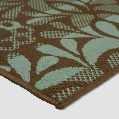 Henley Floral Outdoor Rug Brown/Blue - Christopher Knight Home 3 Henley Floral Outdoor Rug Brown/Blue - Christopher Knight Home