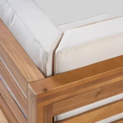 Oana 3pc Acacia Wood Patio Modular Sofa - Teak/Beige - Christopher Knight Home -Outdoor Living Shop GUEST 27ee2a4d 5e23 4406 8ad9 ffb4c0b73082