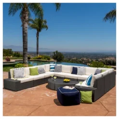 Santa Cruz 12pc Wicker Sofa Set With Cushions - Christopher Knight Home -Outdoor Living Shop GUEST 28bb6554 8ce7 4651 b5e0 b8ac579da1e3