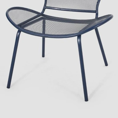 Nevada 2PK Iron Club Chair Matte Navy Blue - Christopher Knight Home 5 Nevada 2PK Iron Club Chair Matte Navy Blue - Christopher Knight Home - Image 3