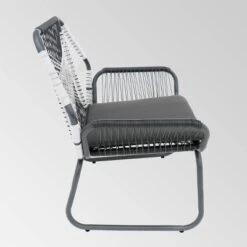 Milan 2pk Steel Club Chairs - Gray/White - Christopher Knight Home -Outdoor Living Shop GUEST 2ae556a6 28c5 4c2e 877e 6f90bf52e1a4