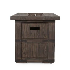 Arnton Outdoor 40000 BTU Rectangle Fire Pit Wood Brown - Christopher Knight Home -Outdoor Living Shop GUEST 2b1c23a0 dbcd 418d 8a11 9195288198ca