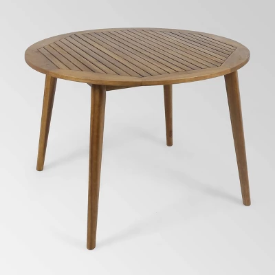 Pines 5pc Acacia Wood Dining Set - Teak/Cream - Christopher Knight Home 4 Pines 5pc Acacia Wood Dining Set - Teak/Cream - Christopher Knight Home - Image 2