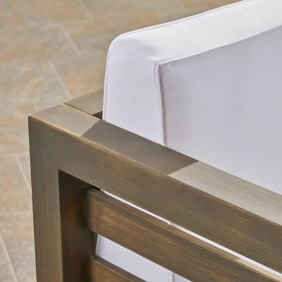 Oana 2pk Acacia Wood Club Chairs - Gray/White - Christopher Knight Home 4 Oana 2pk Acacia Wood Club Chairs - Gray/White - Christopher Knight Home - Image 2