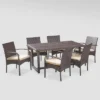 Harlowe 7pc Wicker Dining Set - Brown/Cream - Christopher Knight Home -Outdoor Living Shop GUEST 2e478397 e7f3 48bf 8d09 96d4e4712a18