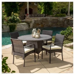 Theodore 5pc Wicker Patio Dining Set - Christopher Knight Home -Outdoor Living Shop GUEST 2e60385f 18cf 4038 8760 5a54195957c5