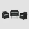 Daytona 4pc Faux Wicker Chat Set - Charcoal - Christopher Knight Home -Outdoor Living Shop GUEST 30427a8e 6ed2 42e5 967c 6ec90def8314